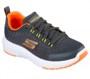 Boys's Skechers Dynamic Tread - Nitrode Lace Up Shoes Charcoal / Orange USA | 7593-LDXQT