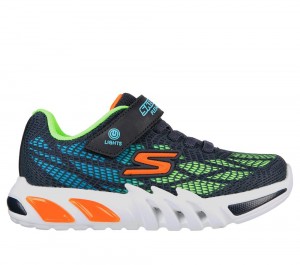 Boys's Skechers Flex-Glow Elite - Vorlo Light Up Sneakers Navy / Multicolor USA | 6385-LFZND