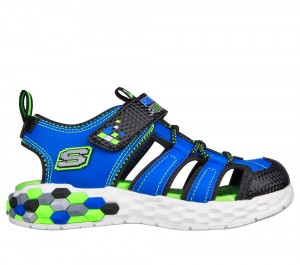 Boys's Skechers Mega-Splash 2.0 Sandals Black / Lime USA | 6814-ACBUS