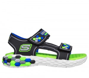 Boys's Skechers Mega-Splash 2.0 - Cuboshore Sandals Black / Lime USA | 1759-PMQYT
