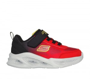 Boys's Skechers Meteor-Lights - Krendox Light Up Sneakers Red / Black USA | 0947-UCNTI
