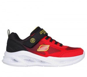 Boys's Skechers Meteor-Lights - Krendox Light Up Sneakers Red / Black USA | 4879-OXTAN