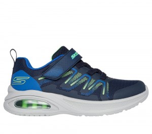 Boys's Skechers Microscope Max Advance - Speker Sneakers Navy / Lime USA | 9584-LDQNW