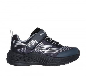 Boys's Skechers Microspec Advance Slip On Shoes Black / Silver USA | 3251-CEBFK