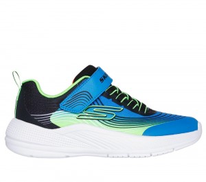 Boys's Skechers Microspec Advance Slip On Shoes Blue / Lime USA | 8415-AEDTL