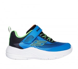 Boys's Skechers Microspec Advance Sneakers Blue / Lime USA | 6802-IRKCQ