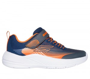 Boys's Skechers Microspec Advance Sneakers Navy / Orange USA | 2371-UYOQE