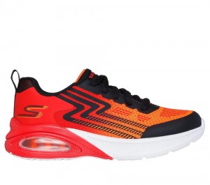 Boys's Skechers Microspec Max Advance - Vadieno Lace Up Shoes Black / Red USA | 5470-WLJNR