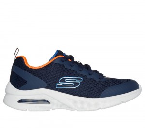 Boys's Skechers Microspec Max - Kaptix Sneakers Navy / Orange USA | 3678-EQIDZ