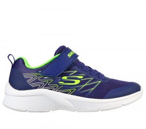 Boys's Skechers Microspec - Texlor Sneakers Navy / Lime USA | 2163-QXLTM