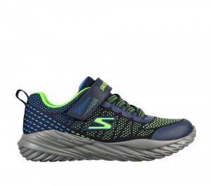 Boys's Skechers Nitro Sprint - Karvo Sneakers Navy / Lime USA | 4920-BDVKX