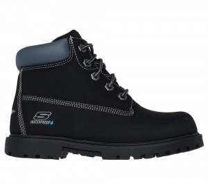 Boys's Skechers Power Reach - Hydro-Tread Lace Up Shoes Black USA | 4397-KADFJ