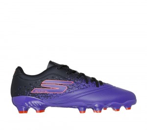 Boys's Skechers Razor 1.5 Jr Td FG Lace Up Shoes Purple USA | 8459-SLRUD