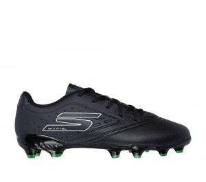 Boys's Skechers Razor 1.5 Jr Td FG Sneakers Black / Silver USA | 6243-ZRMIX