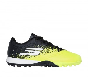 Boys's Skechers Razor 1.5 Jr Td TF Lace Up Shoes Yellow / Black USA | 1574-MLJGI
