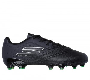 Boys's Skechers Razor 1.5 Jr Youth FG Sneakers Black / Silver USA | 2679-QHYXA