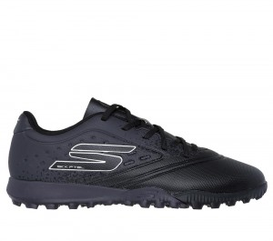 Boys's Skechers Razor 1.5 Jr Youth TF Sneakers Black / Silver USA | 3057-SNGCM