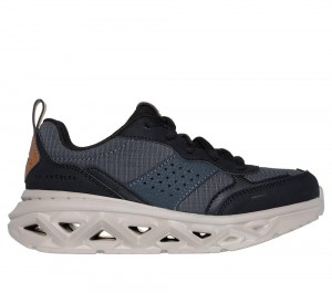 Boys's Skechers SKX-1121 Lace Up Shoes Black / Charcoal USA | 7648-IZCOV