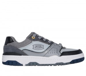 Boys's Skechers SKX-228 Lace Up Shoes Grey / Black USA | 9043-ROMTX