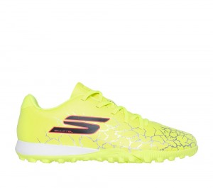 Boys's Skechers SKX_ 1.5 Jr Td TF Lace Up Shoes Yellow / Black USA | 2831-FYWBM
