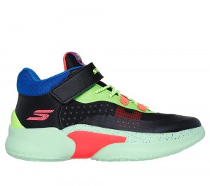 Boys's Skechers SKX Court Hype - Hooper-Hero Sneakers Black / Multicolor USA | 7246-WUFXM