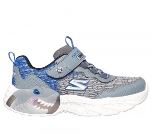 Boys's Skechers S-Lights: Creature-Lights Sneakers Charcoal / Blue USA | 5016-KMDVU