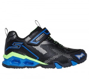 Boys's Skechers S-Lights: Hydro Lights - Heat-Tread Light Up Sneakers Black / Blue USA | 7243-ZBXJM