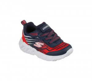 Boys's Skechers S-Lights: Magna-Lights - Maver Light Up Sneakers Navy / Red USA | 7085-QRKME