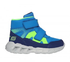 Boys's Skechers S-Lights: Magna-Lights - Thunder Squad Sneakers Navy / Lime USA | 4805-YBVUI