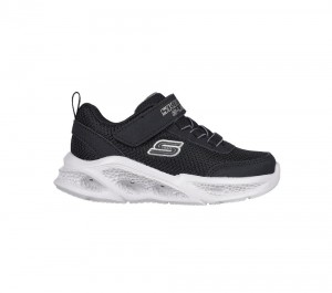 Boys's Skechers S-Lights: Meteor-Lights Light Up Sneakers Black / Grey USA | 1263-WKNEM