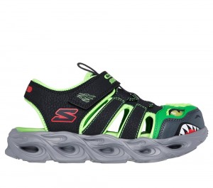 Boys's Skechers S-Lights: Thermo-Flash - Hydro-Flare Light Up Sneakers Black / Lime USA | 7432-FGZBI