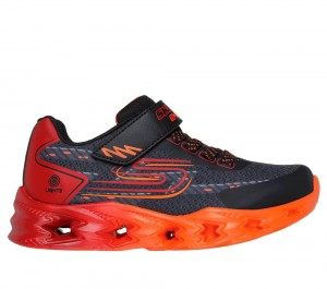 Boys's Skechers S-Lights: Vortex 2.0 - Quantroid Light Up Sneakers Black / Red USA | 4270-ZCWDK