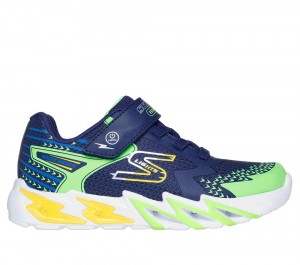 Boys's Skechers S Lights: Flex-Glow Bolt Light Up Sneakers Navy / Multicolor USA | 3470-UWTOF