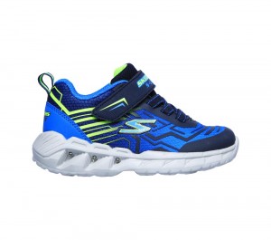 Boys's Skechers S Lights: Magna-Lights - Bozler Light Up Sneakers Navy / Blue USA | 5679-ULDHX