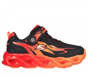 Boys's Skechers S Lights: Thermo Flash - Heat-Flux Light Up Sneakers Black / Red USA | 2096-BYJSQ