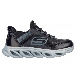 Boys's Skechers Slip-Ins: Flex Glide Sneakers Black / Charcoal USA | 4958-UWMXY