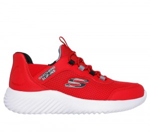 Boys's Skechers Slip-ins: Bounder - Brisk-Burst Sneakers Red / Black USA | 3586-QHWPA