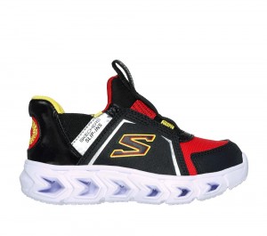 Boys's Skechers Slip-ins: Hypno-Flash 2.0 - Vexlux Light Up Sneakers Black / Red USA | 9708-TRUZI