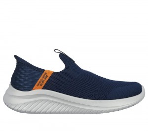 Boys's Skechers Slip-ins: Ultra Flex 3.0 - Smooth Step Sneakers Navy USA | 7958-EYOQC