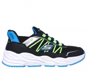 Boys's Skechers Slip-ins - Turbo Tread Slip On Shoes Black / Lime USA | 5104-BWPGO