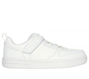 Boys's Skechers Smooth Street Slip On Shoes White USA | 1248-UZNGJ