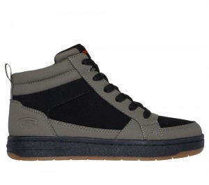 Boys's Skechers Smooth Street - Cozy Zip Sneakers Olive / Black USA | 6912-FQZJH