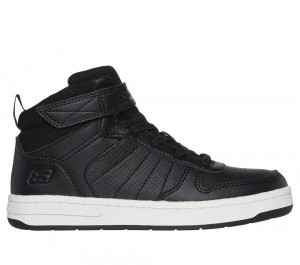 Boys's Skechers Smooth Street - Vorrez Sneakers Black / White USA | 3642-EXUOC