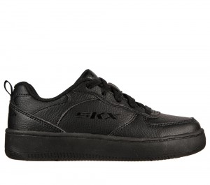 Boys's Skechers Sport Court 92 Lace Up Shoes Black USA | 6281-CLDRJ