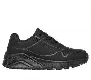 Boys's Skechers Uno Lite - Delodox Lace Up Shoes Black USA | 6840-TQNIK