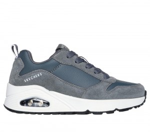Boys's Skechers Uno - Stacre Lace Up Shoes Charcoal USA | 4753-UGWVO