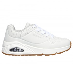 Boys's Skechers Uno - Stand on Air Lace Up Shoes White USA | 7653-YTSUC