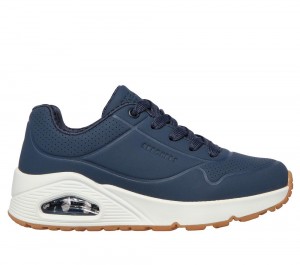 Boys's Skechers Uno - Stand on Air Lace Up Shoes Navy USA | 8253-UCLOS