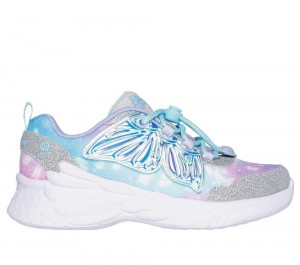 Girls's Skechers Dream Racer - Wing Brites Light Up Sneakers Silver / Lavender USA | 4736-YPDJM