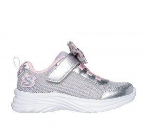 Girls's Skechers Dreamy Dancer - Xtra Bow Sneakers Silver / Light Pink USA | 0169-GPUQV
